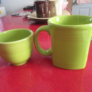 Homer Laughlin Fiestaware Square Mug and Tea Cup Lemongrass